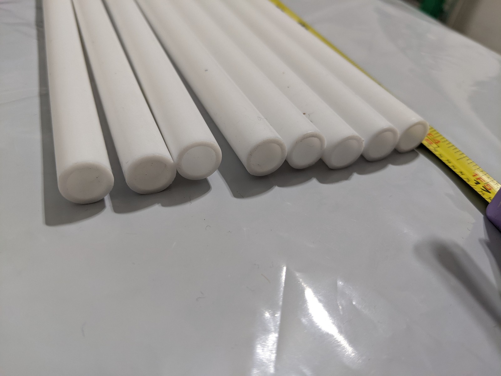 PTFE Tubing 1/2″ OD 3/8″ ID – 16″ Lengths, Lot of 8