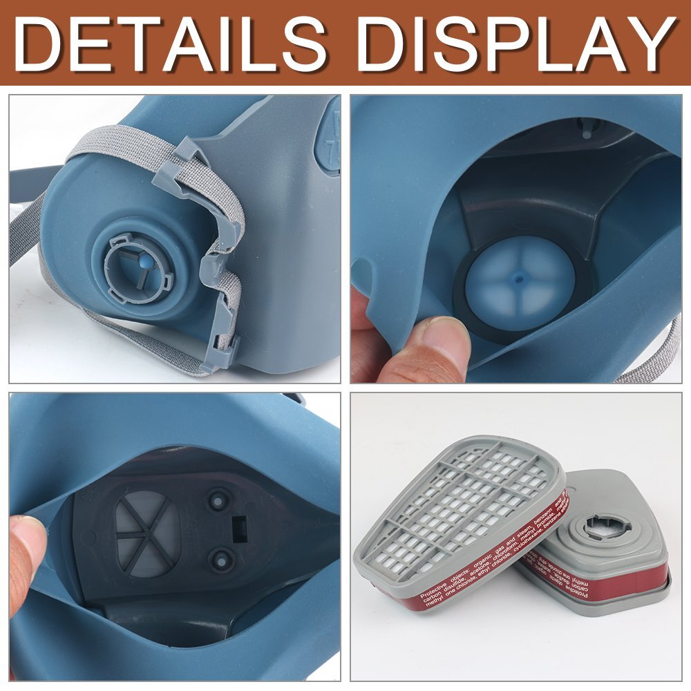 7 IN 1 Reusable Half Face Respirator Facepiece GAS MASK Spraying Painting Safe