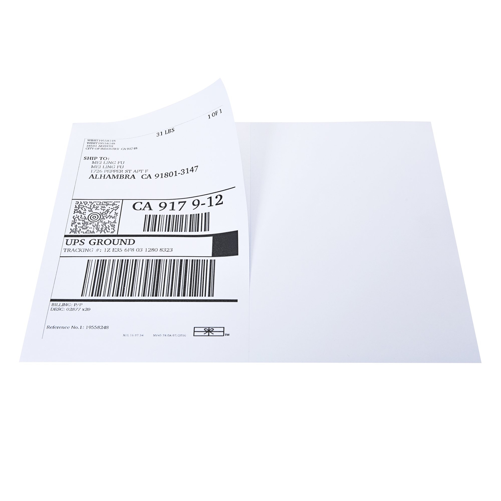 1000 Half Sheet Shipping Labels 8.5×5.5 Self Adhesive 2 Labels Per Sheet