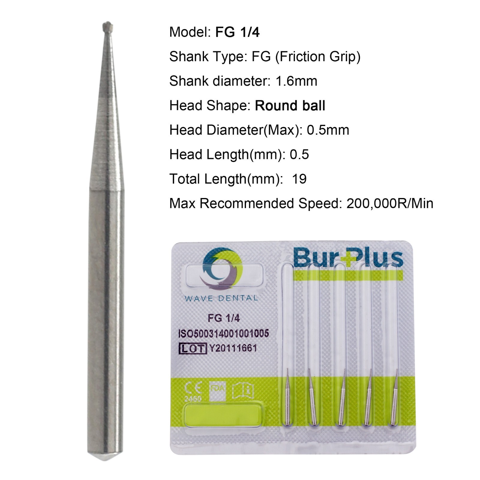 Dental Carbide Burs Diamond Burs Round FG 4 6 8 2 Friction Grip High Speed 801
