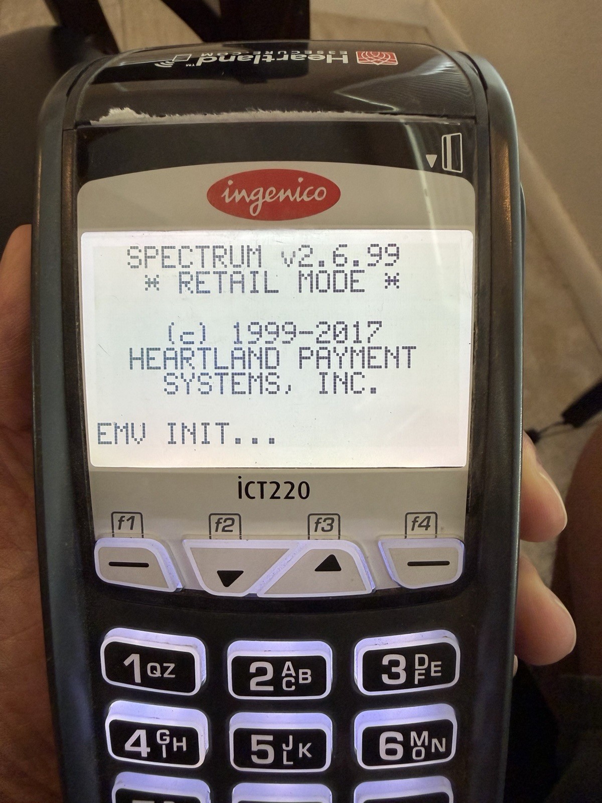 Ingenico iCT220 Credit Card Terminal Heartland w/ Power Supply Cables Manual