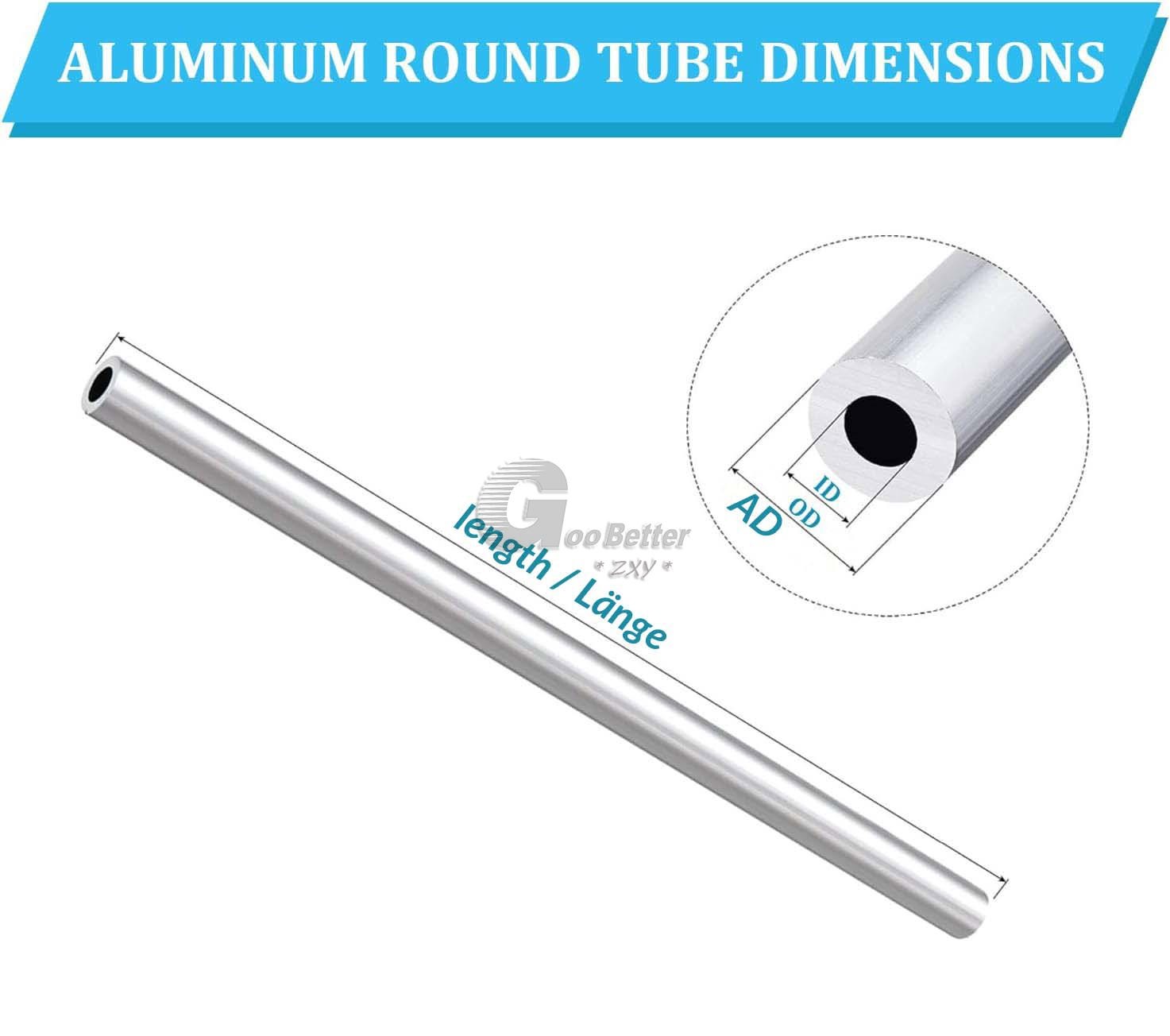 Aluminium Round Tube 0.2-9mm Thickness 1.5-22mm OD Straight 500mm long 6063 Tube