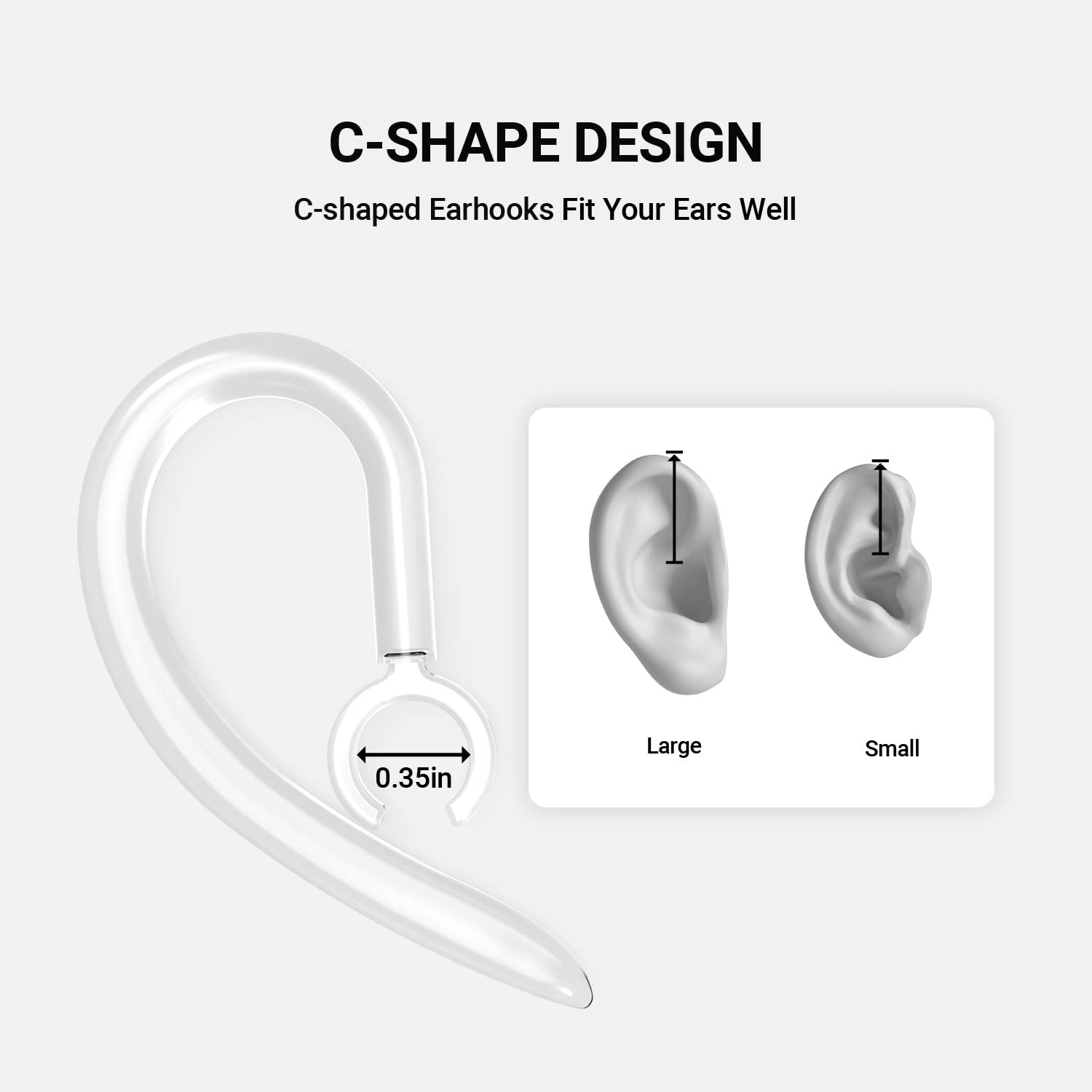Translator Earbuds Accessories: Silicone Ear Hooks, Earmuffs, Carry Bag