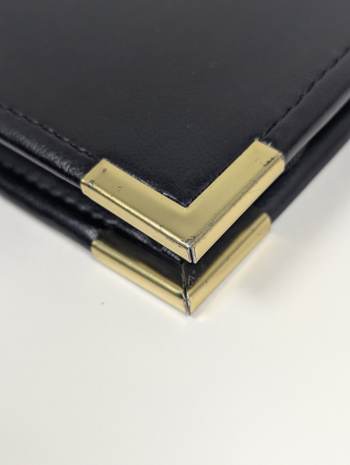 VTG Hazel Leather 3 Ring Zip Portfolio Binder 8”x10.5″x2.5″ Black Made In Mexico