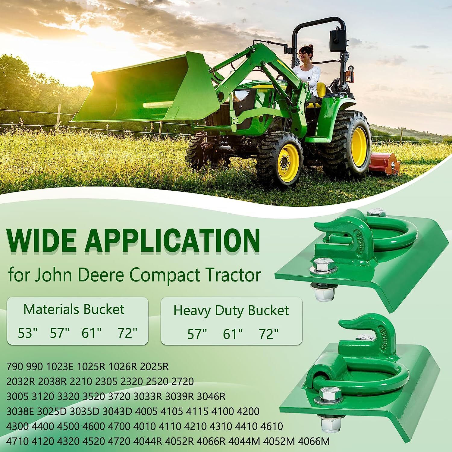 Grab Hooks D Rings Bolt on For John Deere Compact Tractor 1025R 2032R 3320 2520