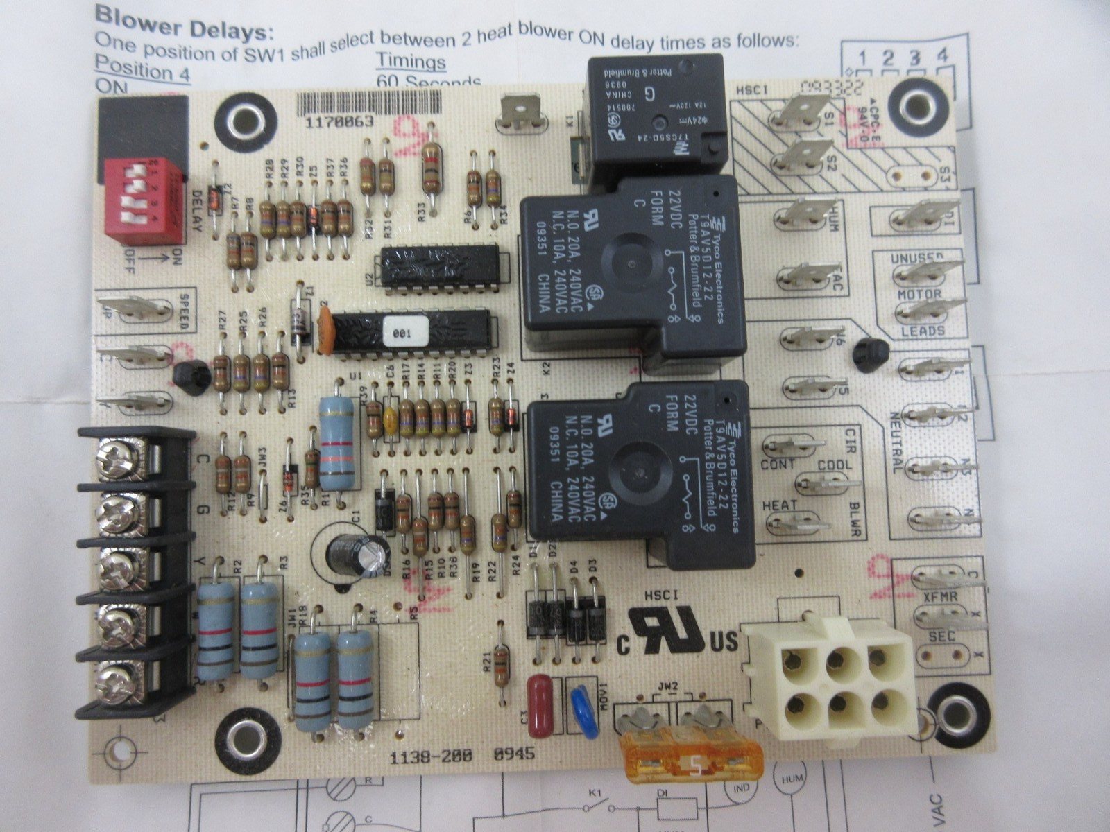 HEIL ICP OEM COMFORTMAKER TEMPSTAR 1170063 FURNACE CONTROL BOARD