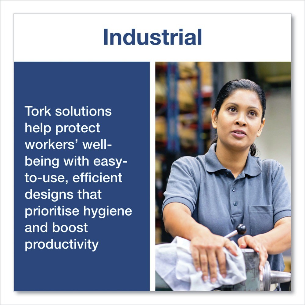 Tork 13244101 4-Ply 11″ x 15.75″ Unscented Indus Paper Wiper – Blue (2/CT) New