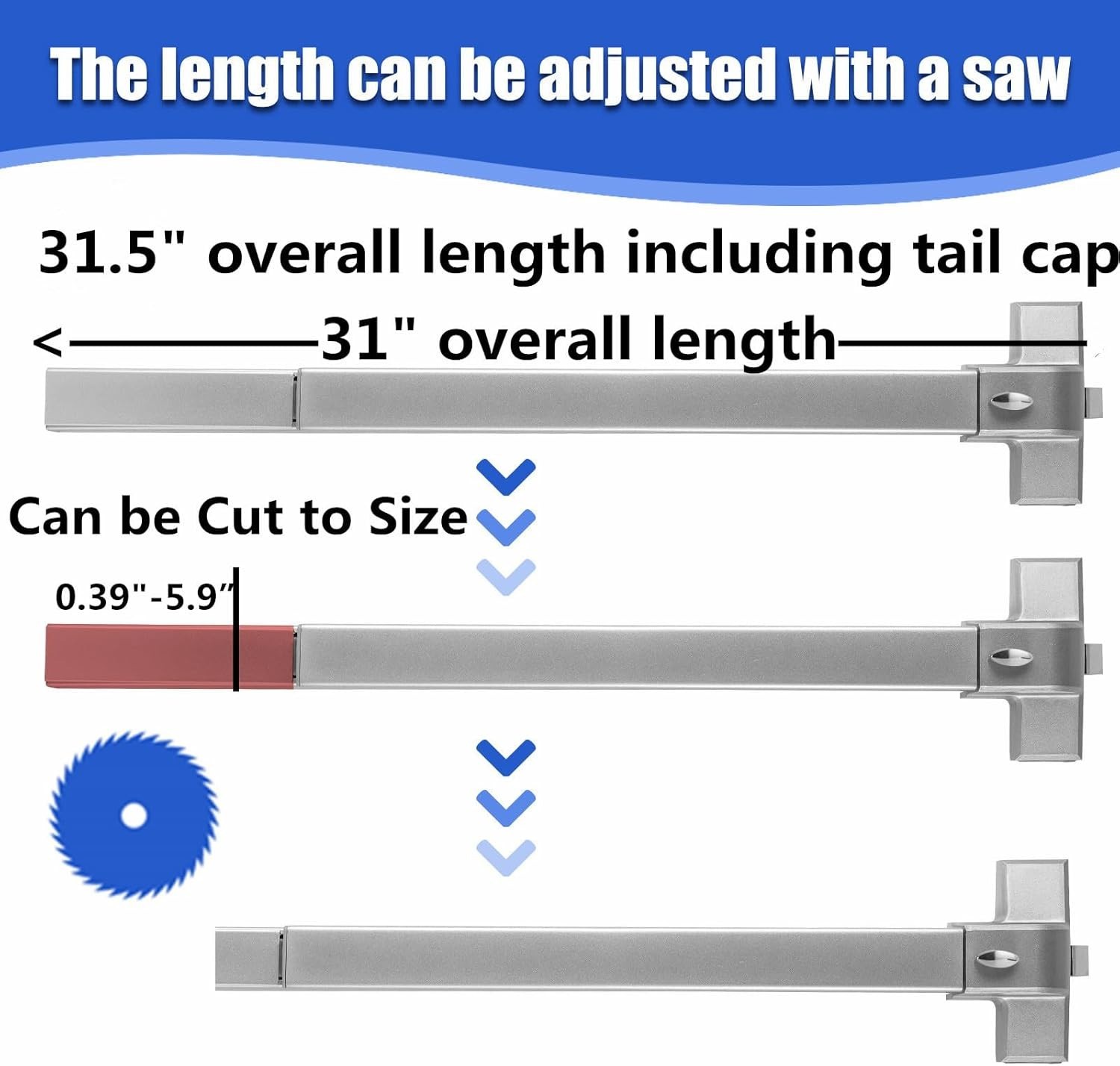 Reversible Push Bar Panic Device 31” – Essential for Hotels and Retail Spaces