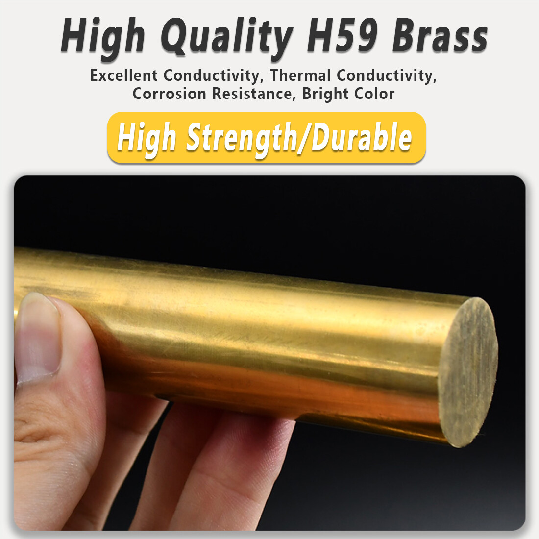 Brass Round Bar Rod Dia 3/5~80mm H59 Solid Bar/Rod Lengths 100/150/200/250/300mm