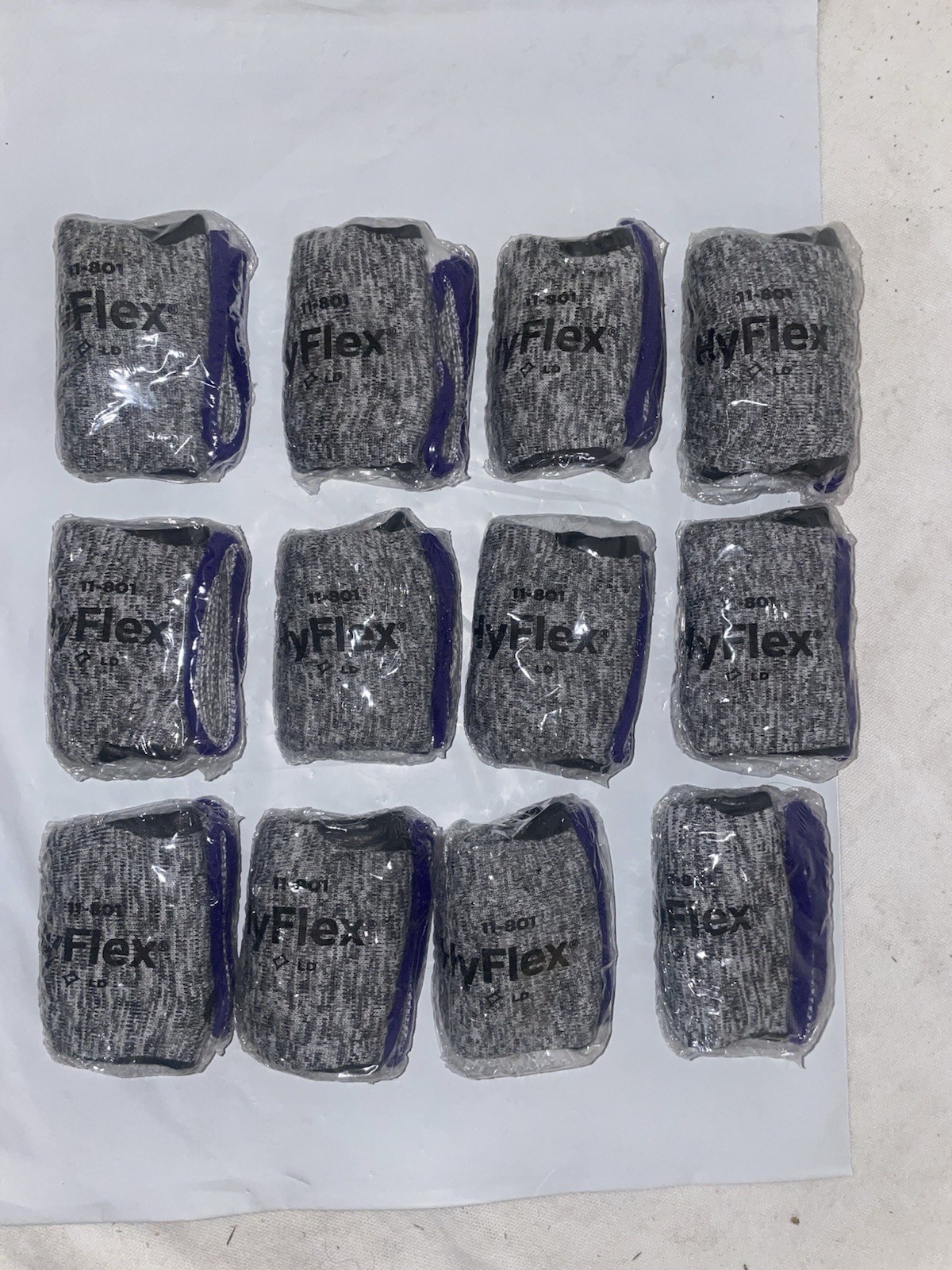 12 Pair Ansell HyFlex 11-801 Size 6 (extra Small) Gloves