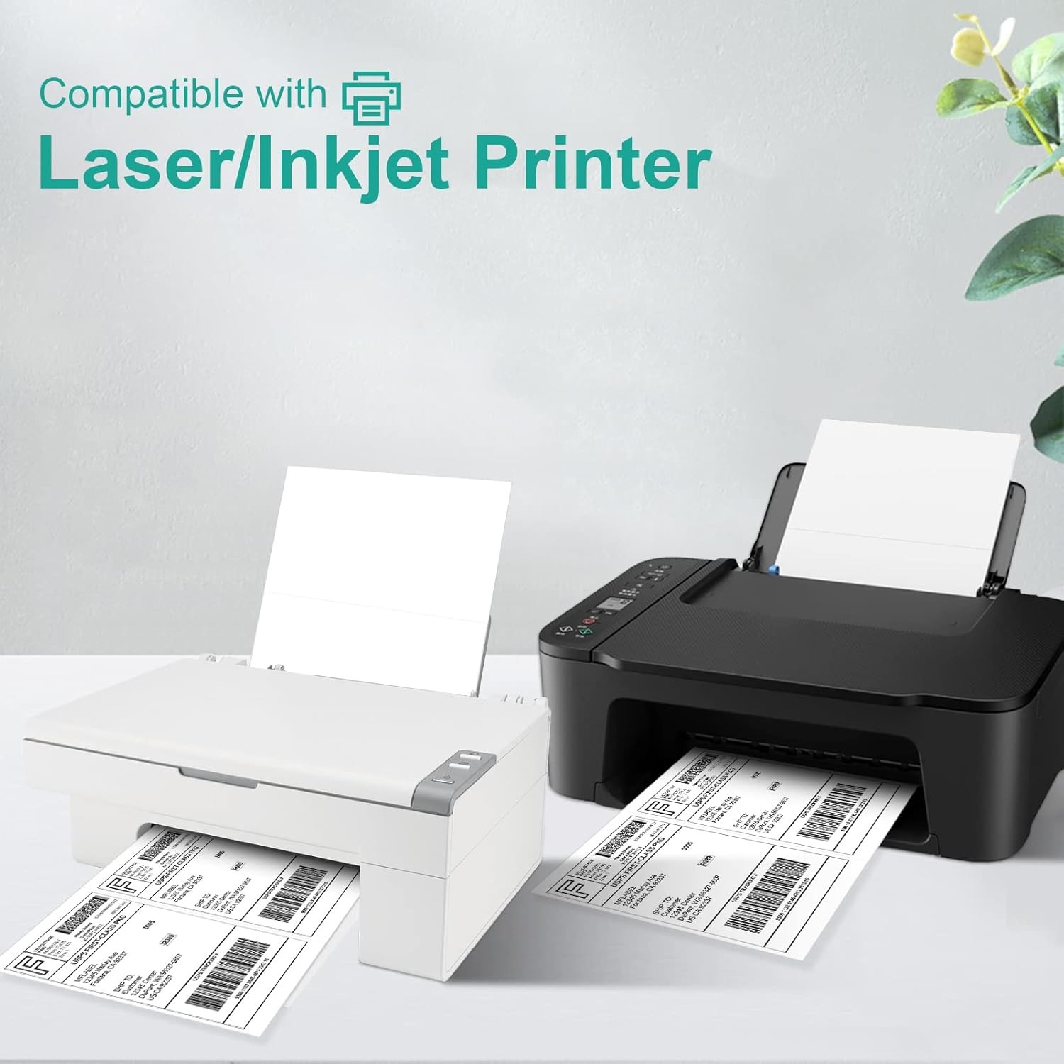 Shipping Labels 8.5×5.5 Half Sheet Self Adhesive 2 Per Sheet for Inkjet & Laser