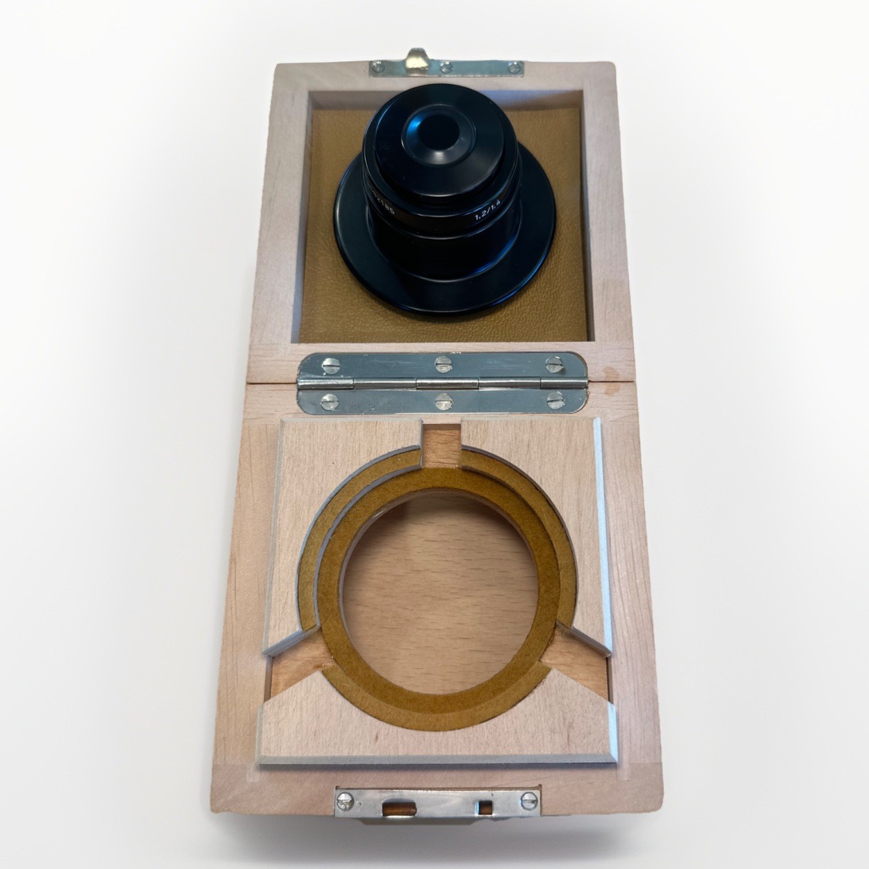 Zeiss Carl Microscope Darkfield Condenser 1.2/1.4 Wood Case Germany #4682185