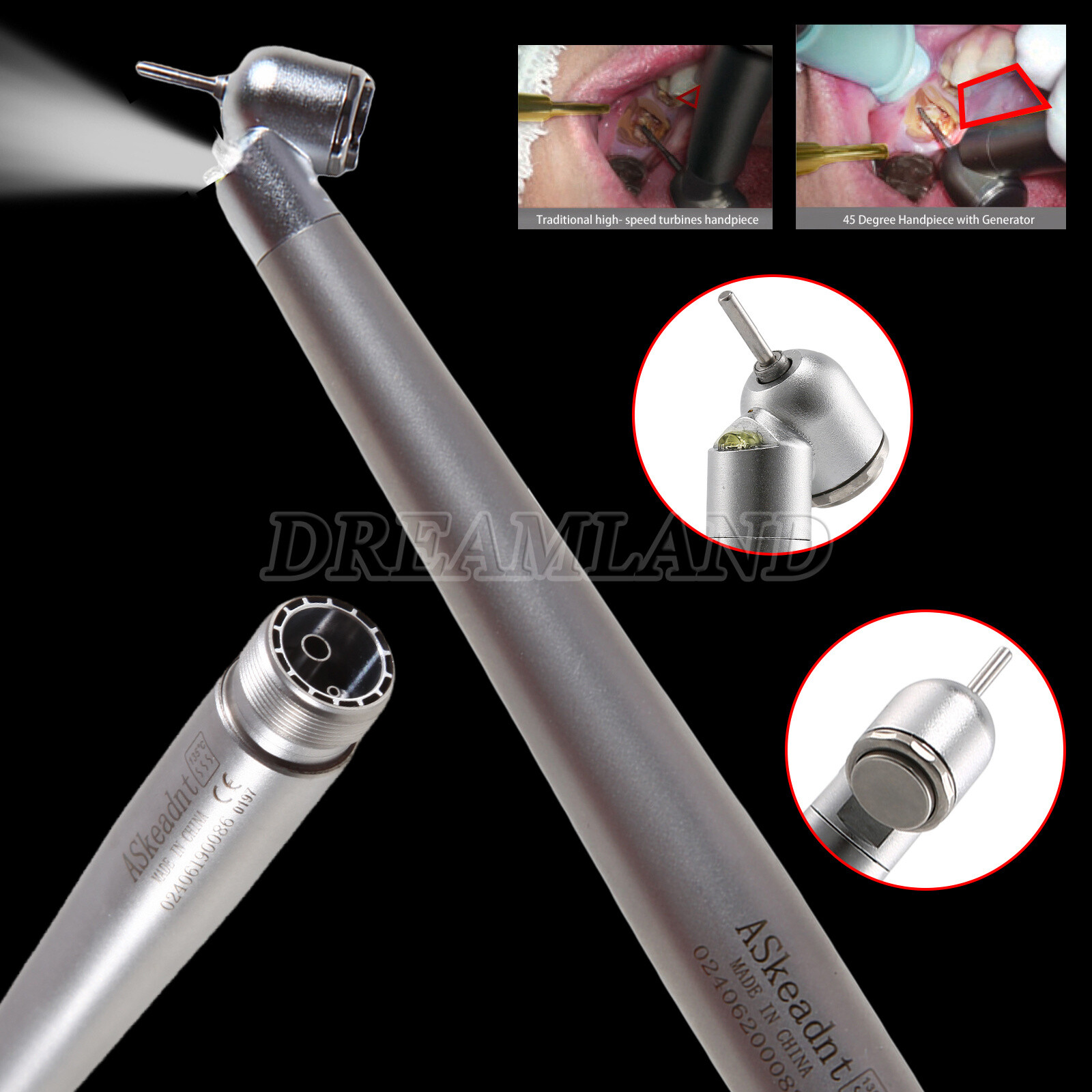 45° Surgical NSK PANA MAX Style Dental Pieza de mano alta velocidad 2Hole Borden