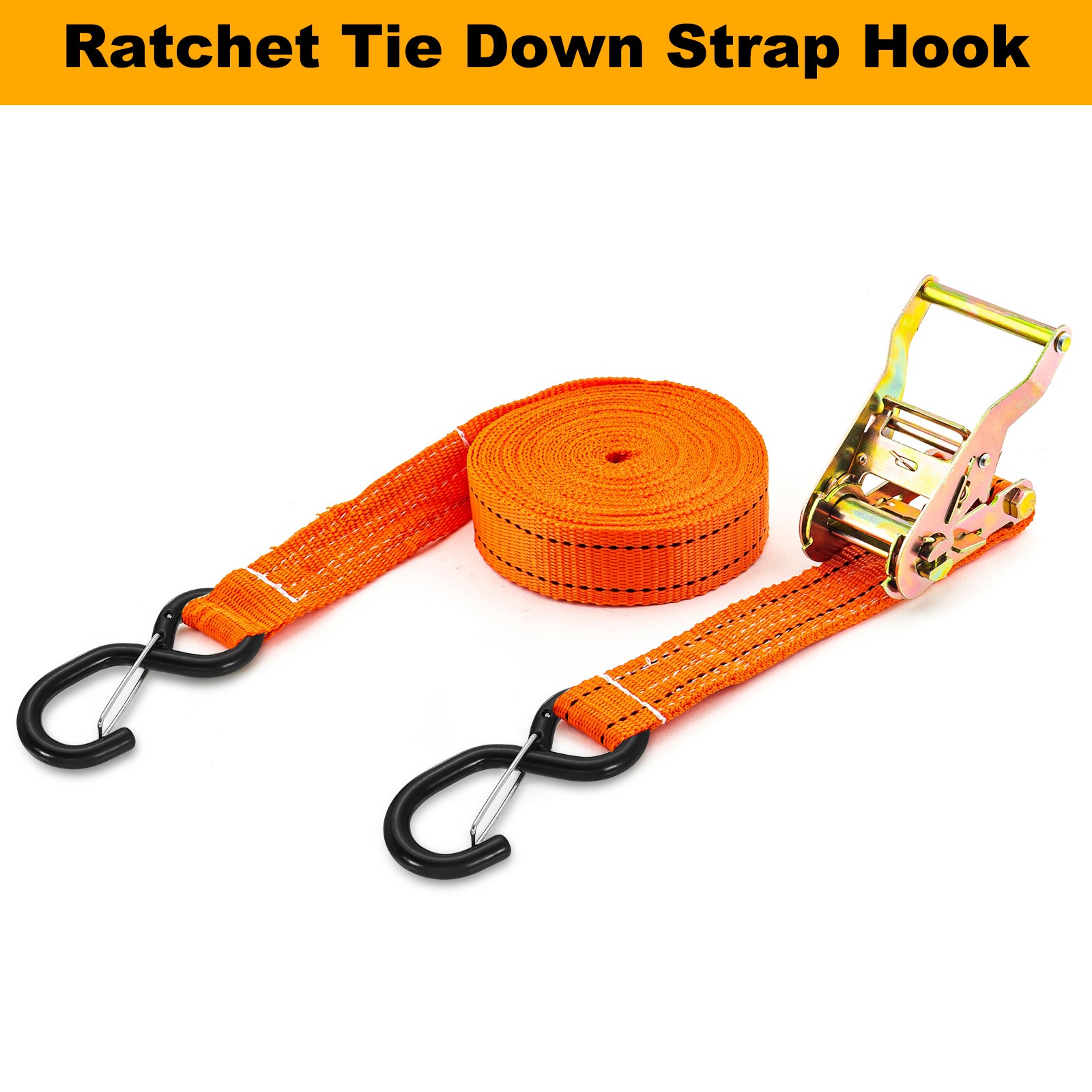 4Pcs Ratchet S Hook 8.3mm Dia Load 3307 lbs for 1.2″ Tie Down Strap Wedding