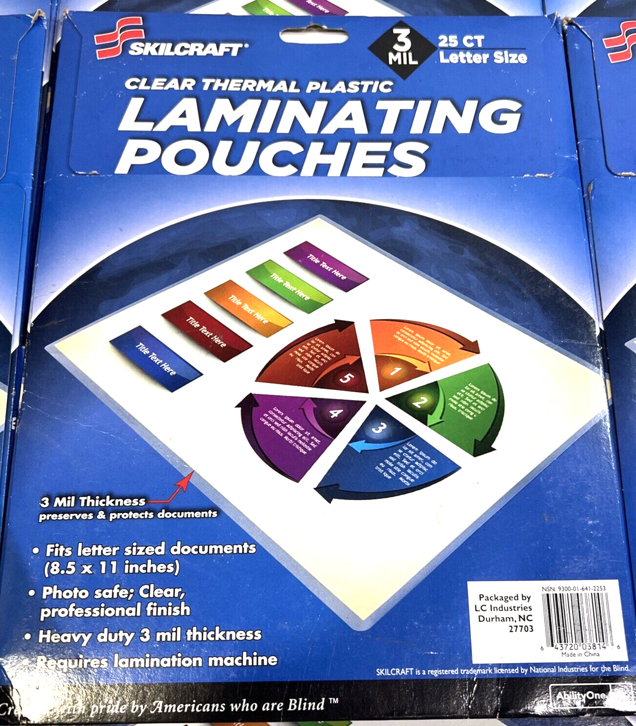Skilcraft 3 Mil Clear Thermal Plastic Laminating Pouches 8.50″ x 11″ (9-Pack)