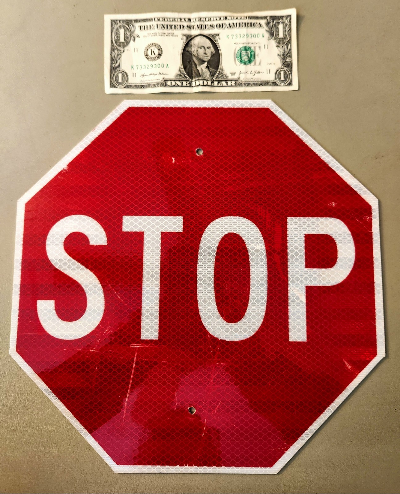 Genuine New Mexico Mini Metal STOP Sign Red 11 x 11 inch Traffic Control Safety