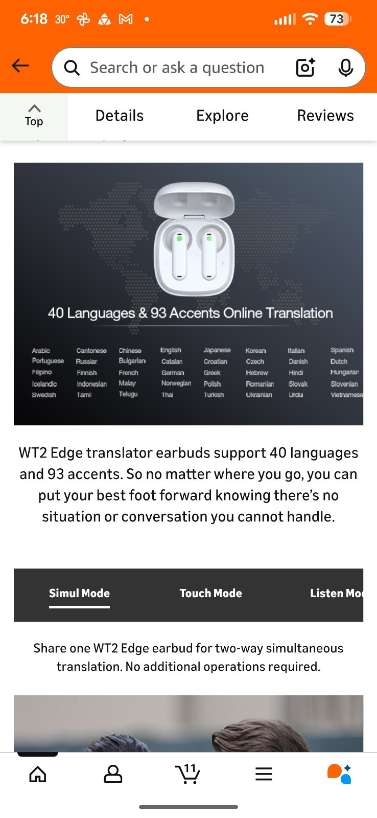 Timekettle WT2 Edge/W3 Translator Device Bidirectional Simultaneous Translation