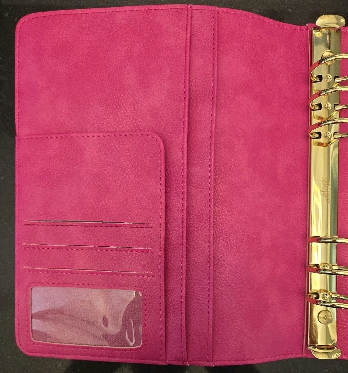Hot Pink Print Pressions Faux Leather Planner Wallet Card Holder Binder A5 NWOT