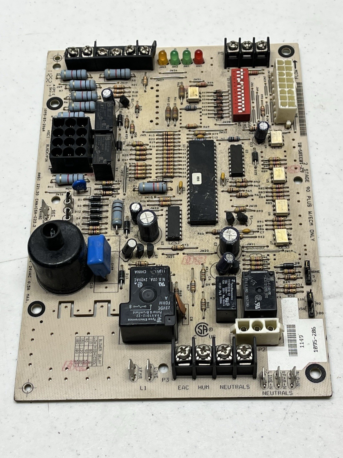 Rheem Ruud 62-103189-01 Furnace Control Board 1095-83-206A 1095-206