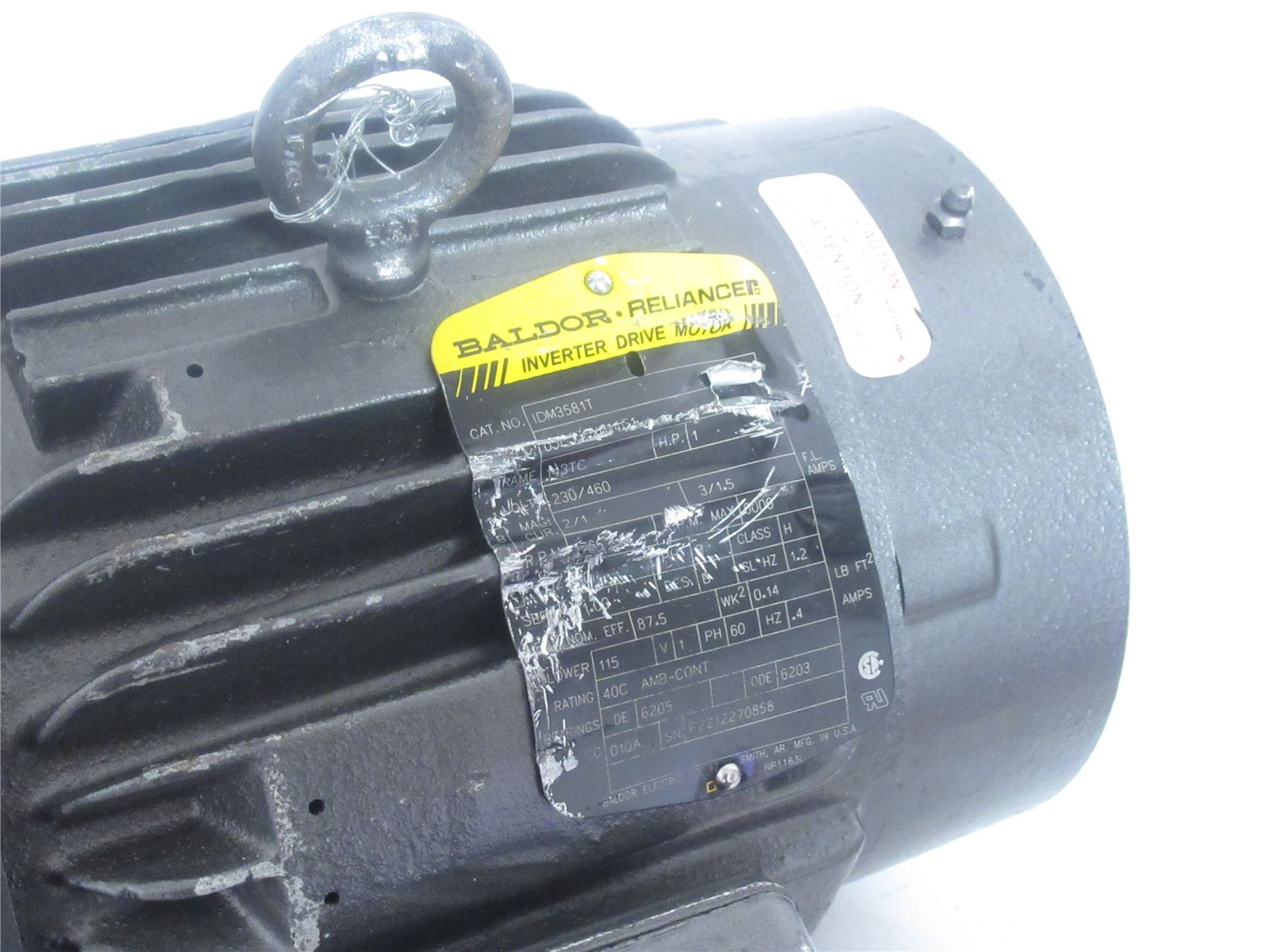236237 Old-Stock; Baldor IDM3581T AC Motor; 1HP ; 230/460V ; 1765-6000RPM ; 3PH