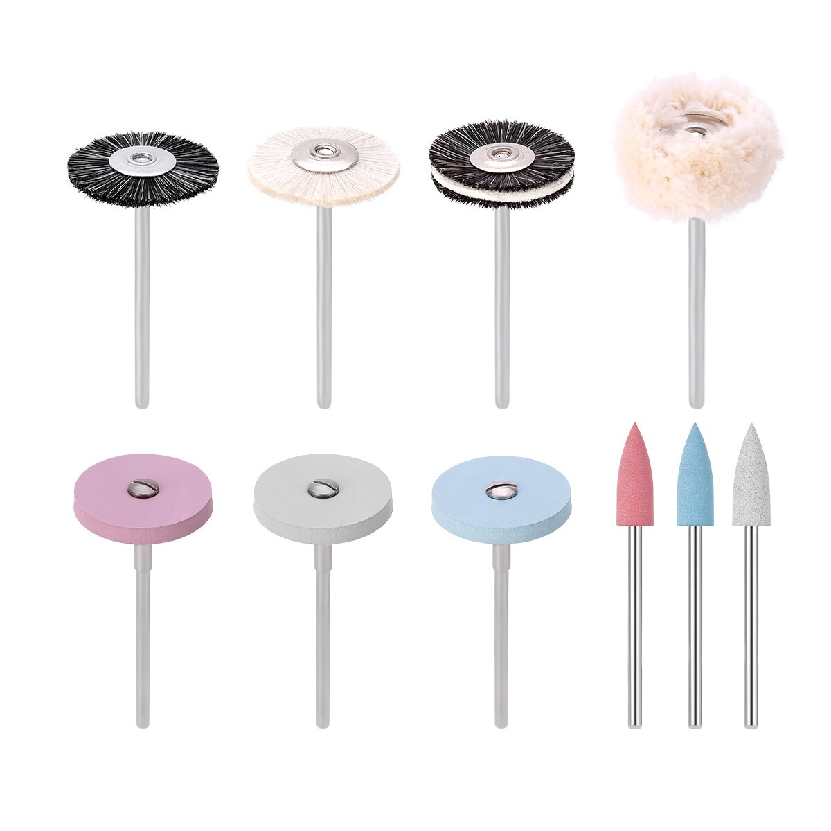 Dental Lab Polishing HP Kit Diamond Burs Brush For Ceramics Porcelain Grinding