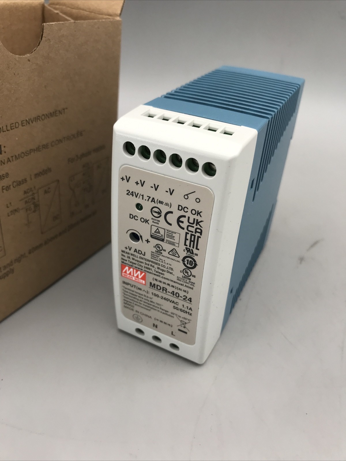 Mean Well MDR-40-24 DIN Rail Power Supply 24VDC Brand New