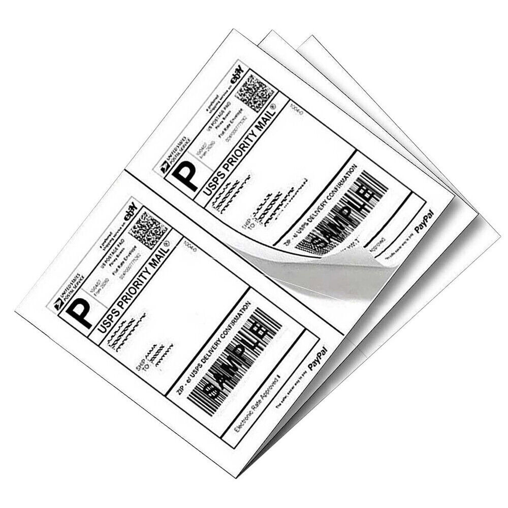 200 Premium 8.5″ X 5.5″ Half Sheet Self Adhesive Shipping Labels 2 Per Sheet