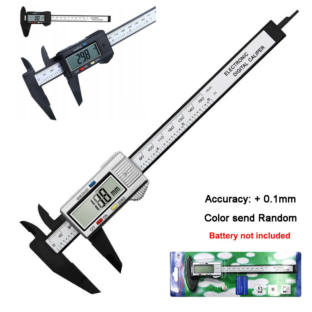 150mm LCD Digital Vernier Caliper Carbin Fiber Electronic Measure Tool 0.01mm