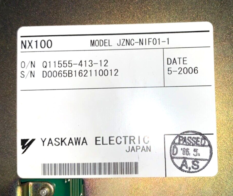 Yaskawa NX100 JZNC-NIF01-1 Control Board – WARRANTY