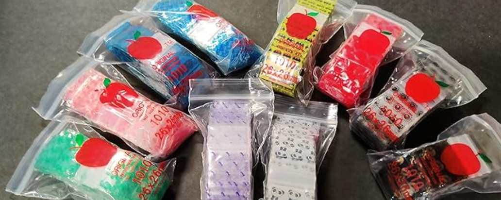 1000 Apple Baggies 1010 1″ x 1″ PREMIUM RANDOM MIX 5+ STYLES (10 packs x 100)