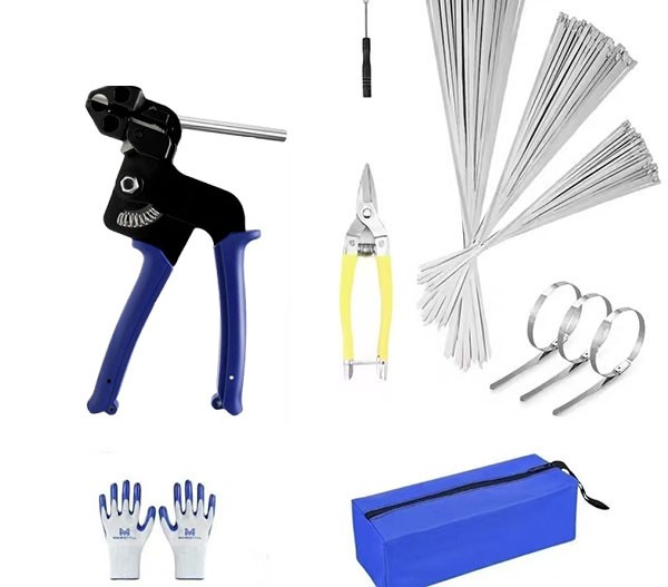 NEW Stainless Steel Cable Tie Gun Set – Heavy Duty Metal Zip Tie Tool Kit CABLE