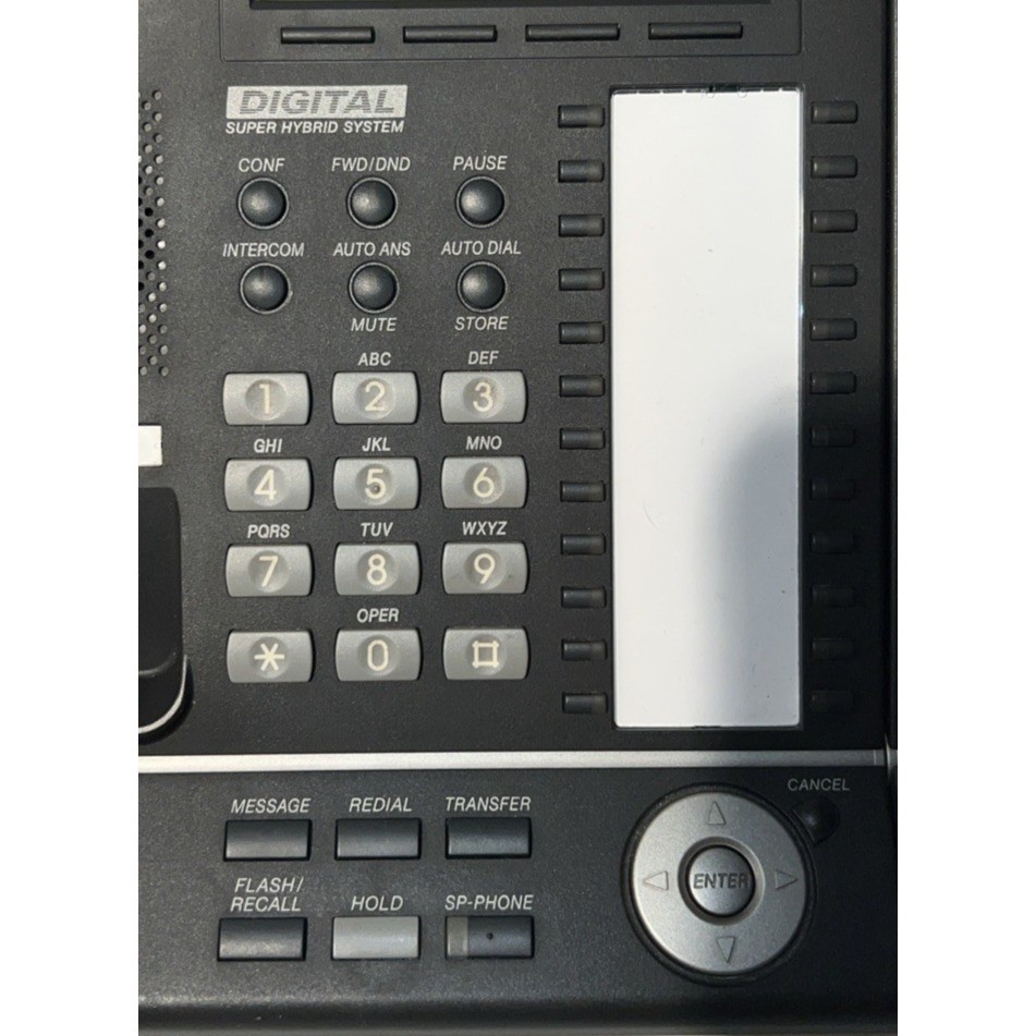 Lot of 3 Panasonic KX-T7633 Digital + KX-T7603 Add-On Key Module Telephone Black