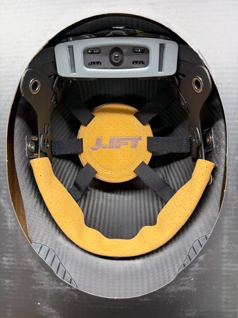 LIFT SAFETY-CAP STYLE-CARBON FIBER-50/50 HI-VIZ ORANGE & BLACK-ANSI CLASS C