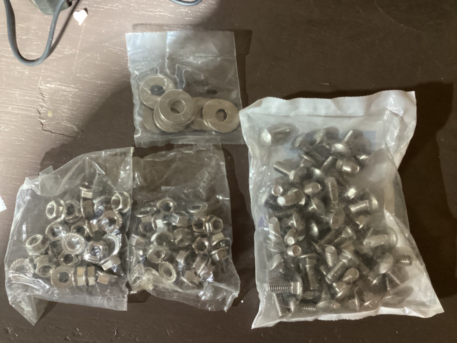 48 Fastenal 3/8-16 x 1in Carriage Bolt 316SS w/48 3/8-16 Locknuts & 16 1/2 WSHR