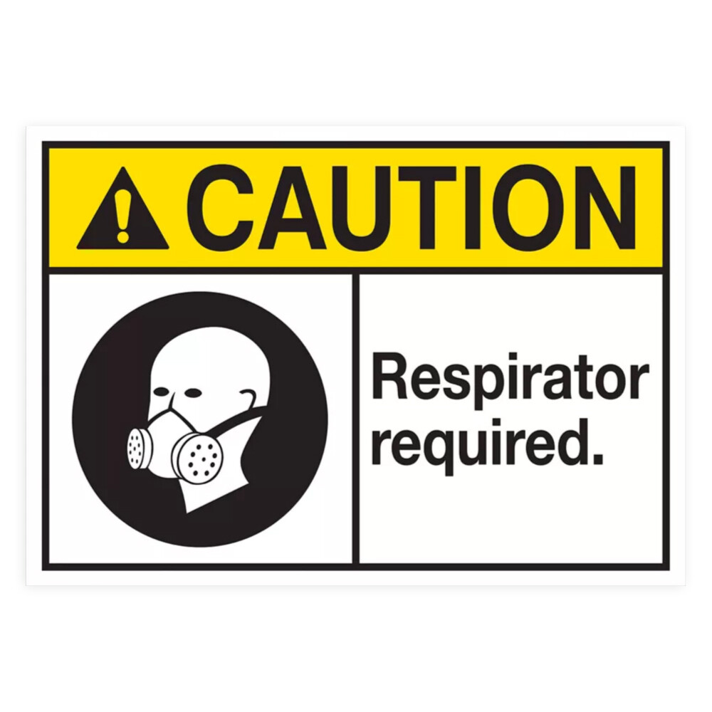 Respirator Required Sign Decal Door Window Wall Sticker Respirator Required