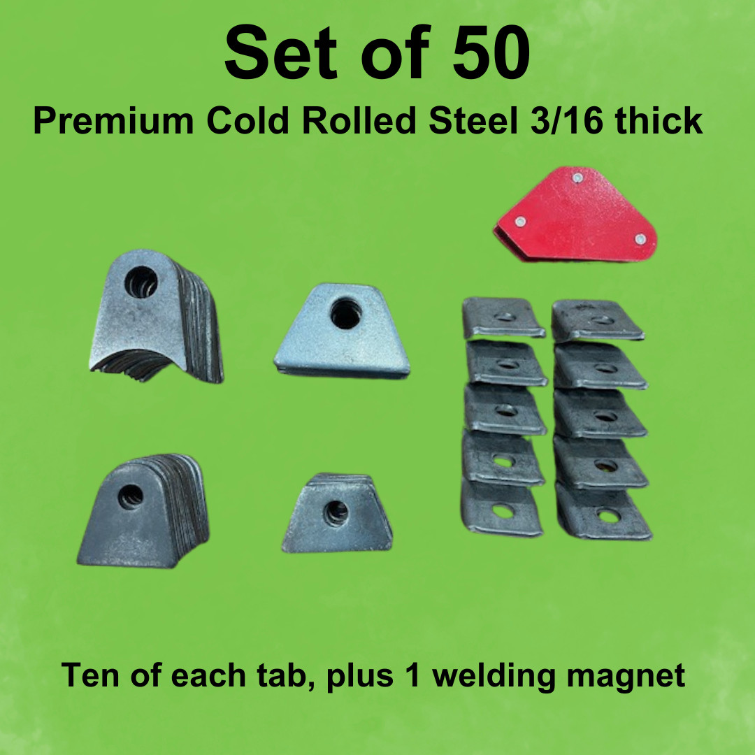 Weld On Tabs and mounts, -Pack of 50 Thick 3/16″ Steel Tabs, Rat Rod, Chassis