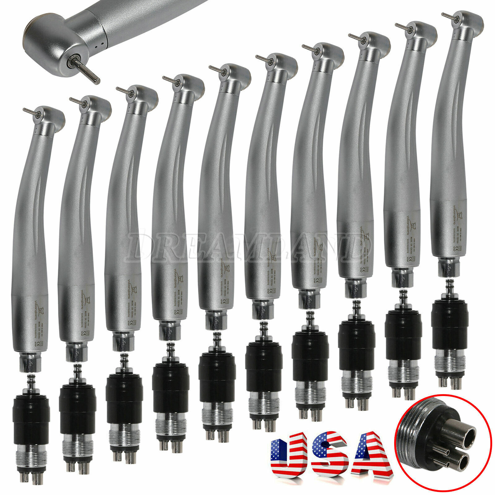 1-10 NSK STYLE Dental high speed handpiece with 4hole quick coupler connect USA