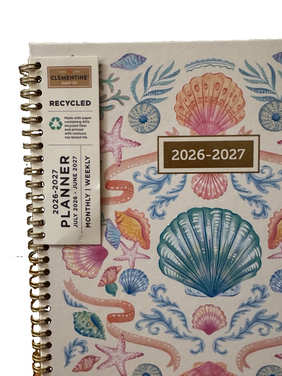 2027 Clementine 12 month Floral Planner July 2026-June 2027 11×9” Notebook Size