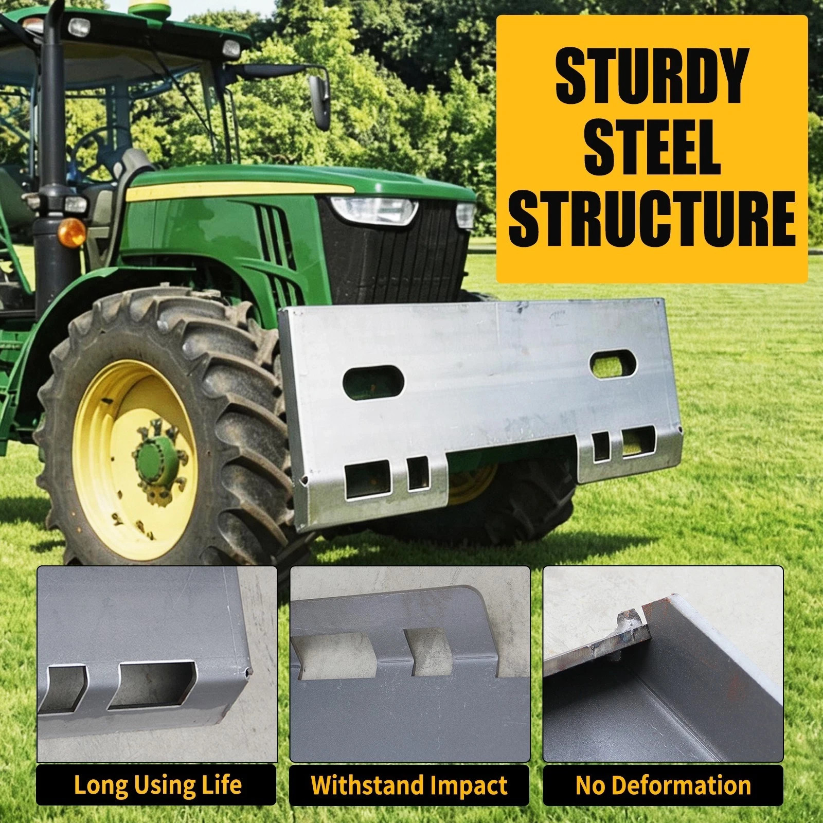 NEW 1/2″ Quick Tach Attachment Skid Steer Mount Plate Adapter Loader