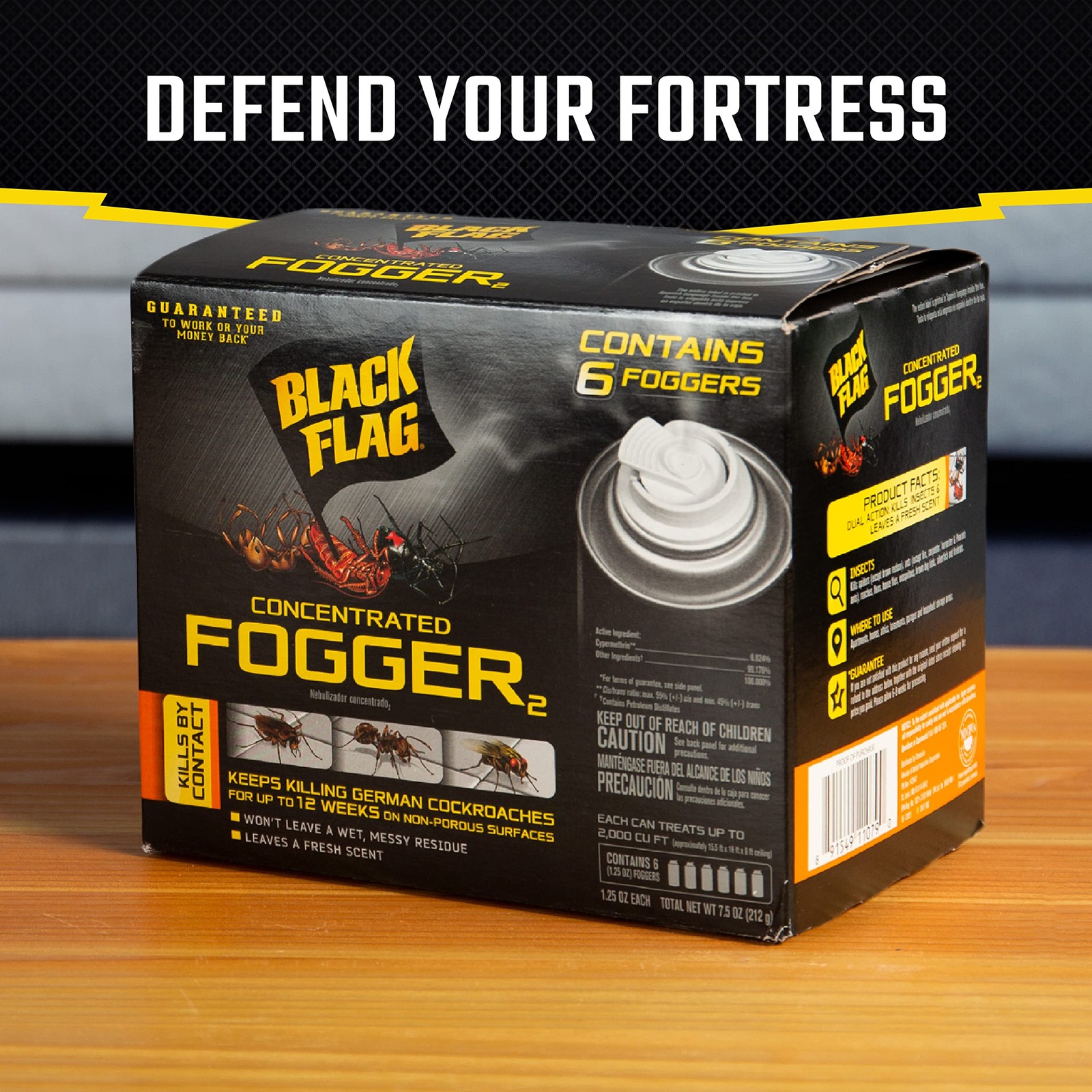 Black Flag Concentrated Fogger, 6 Count-1.25 Ounce Cans, Indoor Insecticide