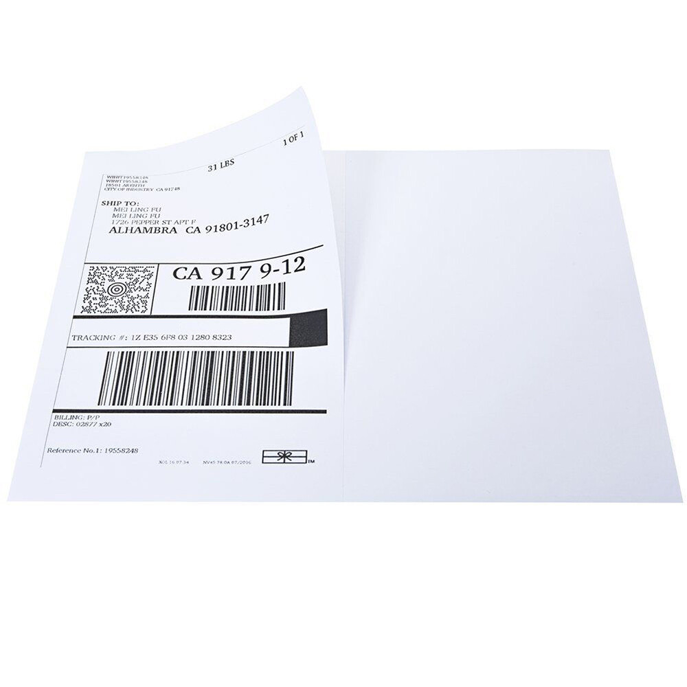 50-20000 Shipping Labels 8.5″ x 5.5″ Half Sheets Blank Self Adhesive 2 Per Sheet