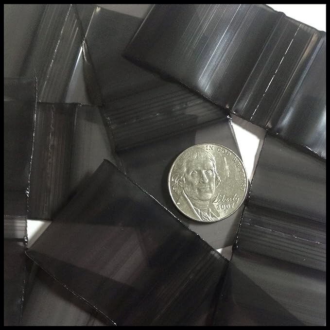 Black Baggies 1.25″ x 1.25″ Premium Quality 125125 (2.5mil) – Pack of 1,000