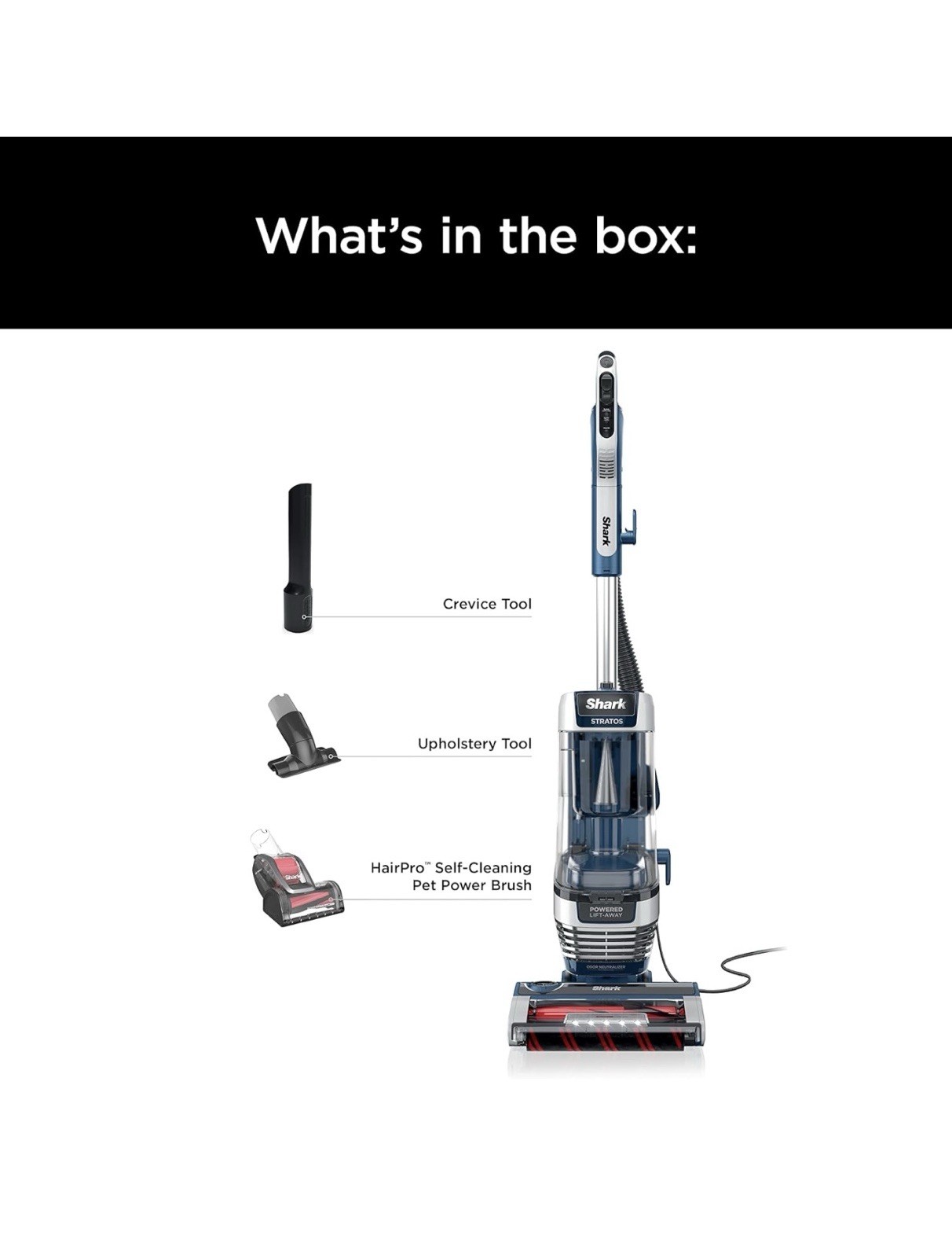 Shark Stratos Powered Lift-Away Upright Vacuum, HEPA, DuoClean, Pet Tools, LED