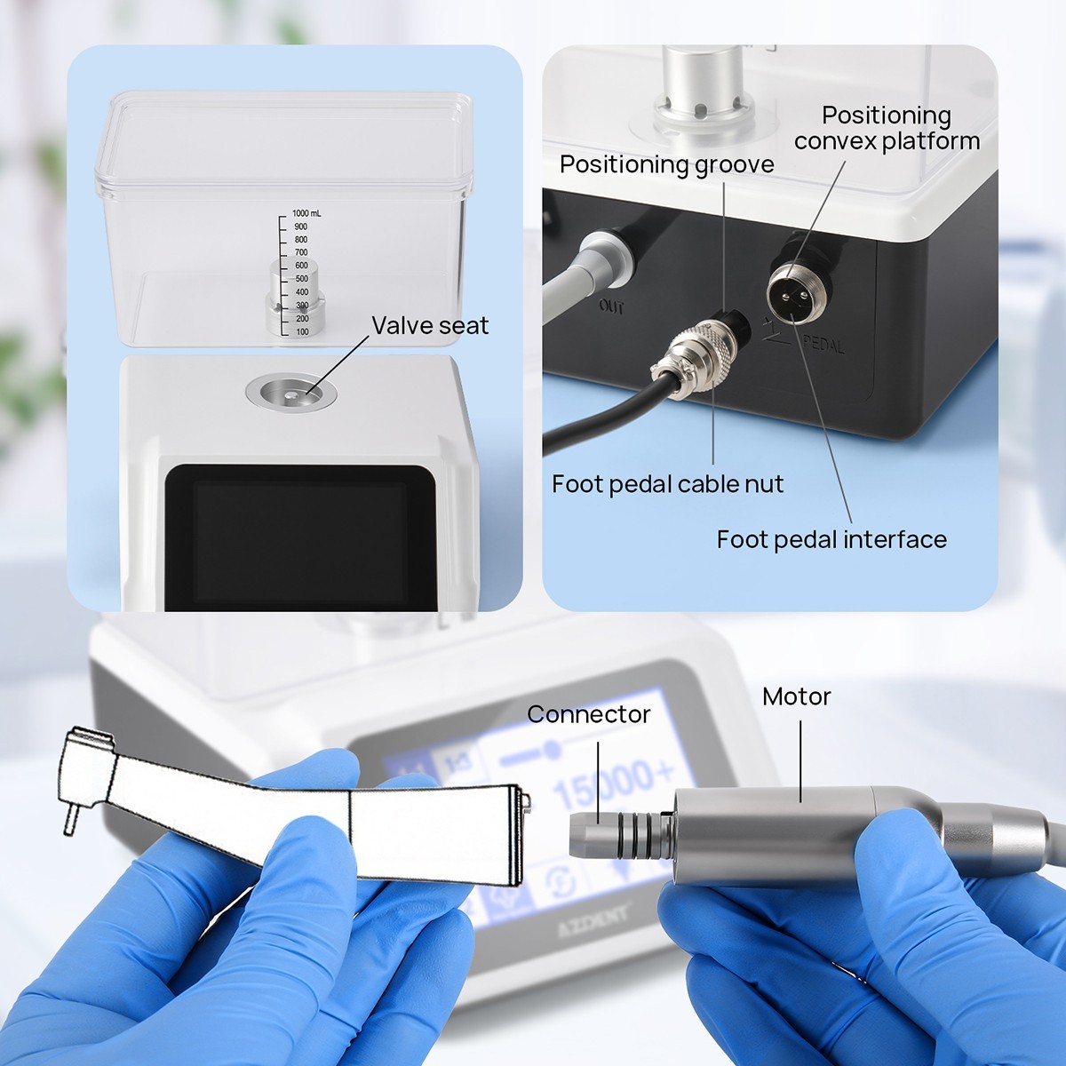 NSK Style Dental LED Brushless Electric Micro Motor/1:1/1:5/1:4.2 LED Handpiece
