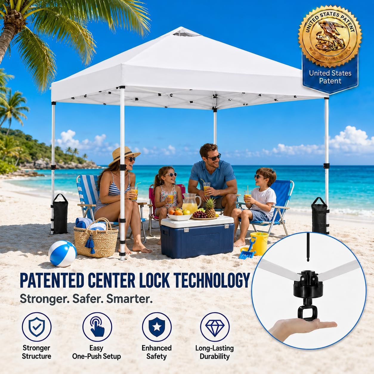Kripowa 10X10 Pop Up Canopy Tent Waterproof Uv Blocking Heavy Duty Steel Frame