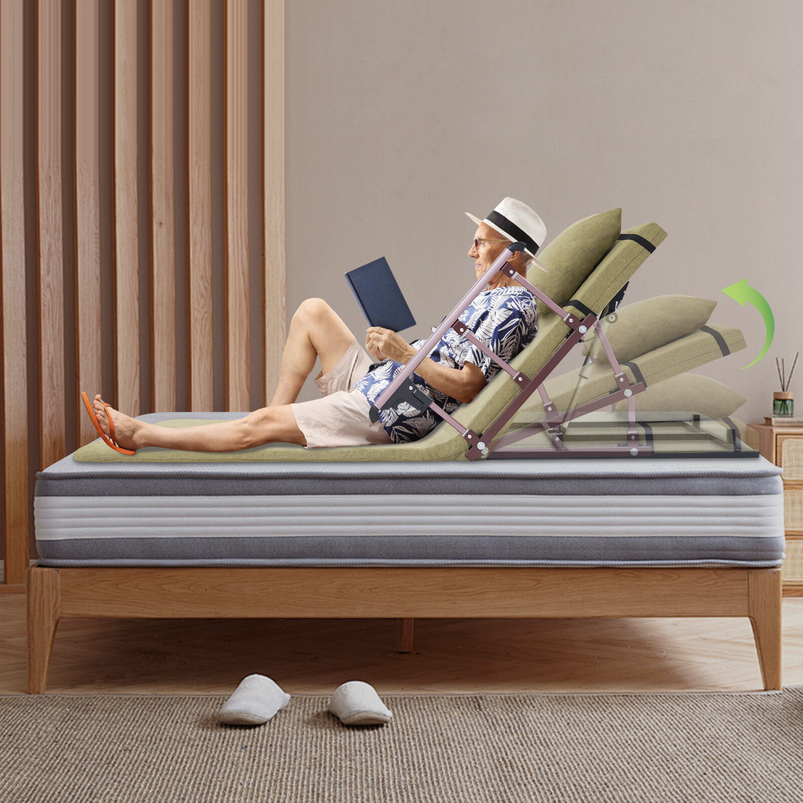 300kg/661.39lbs Electric Lift Bed Backrest Elderly Adjustable Back Rest Backrest