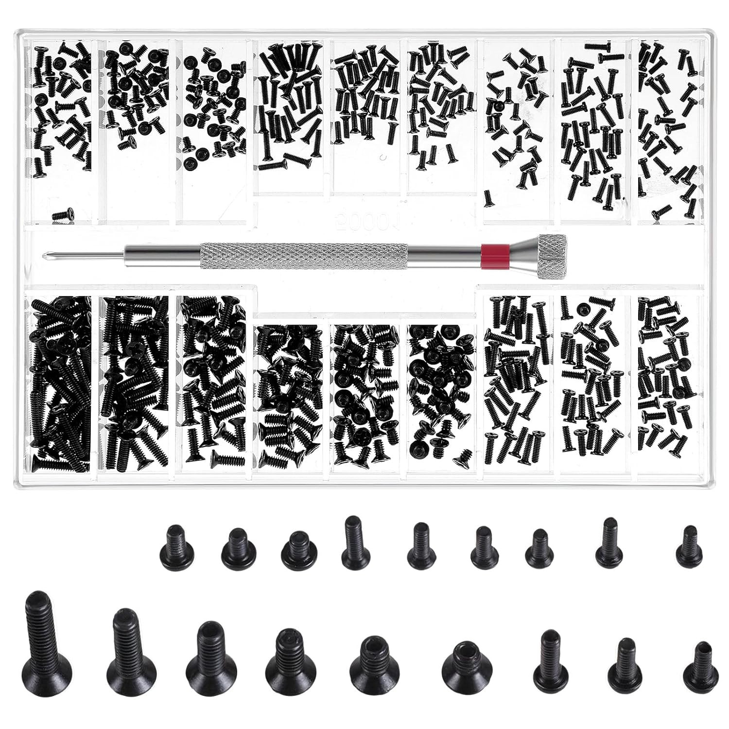 500 Pcs Extra Small Screws Tiny Screw Assortment Kit M1.2/M1.4/M2.0 Micro Rep…