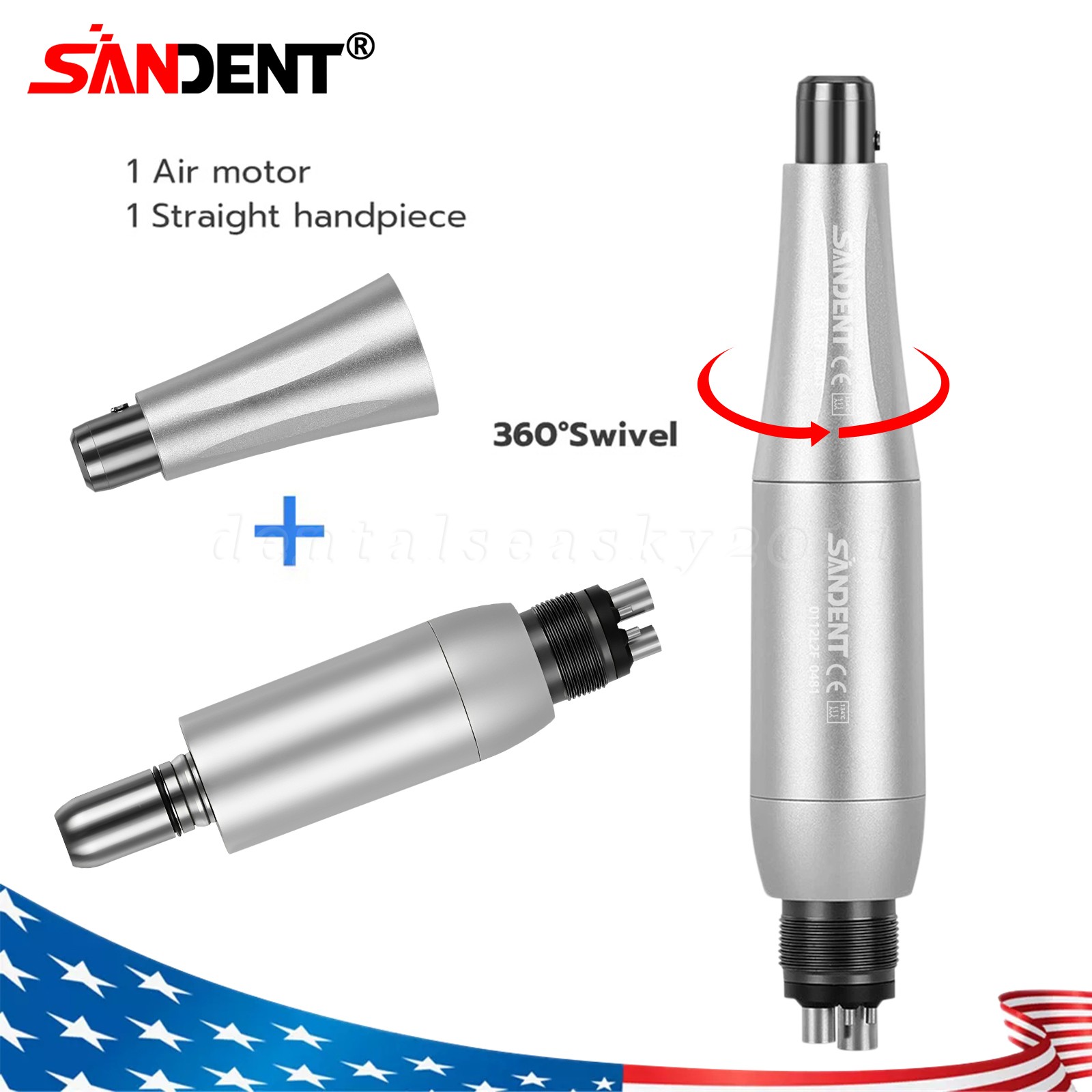 NSK Style Dental 45 Degree Surgical High Speed Handpiece Push Button 4 Holes OR