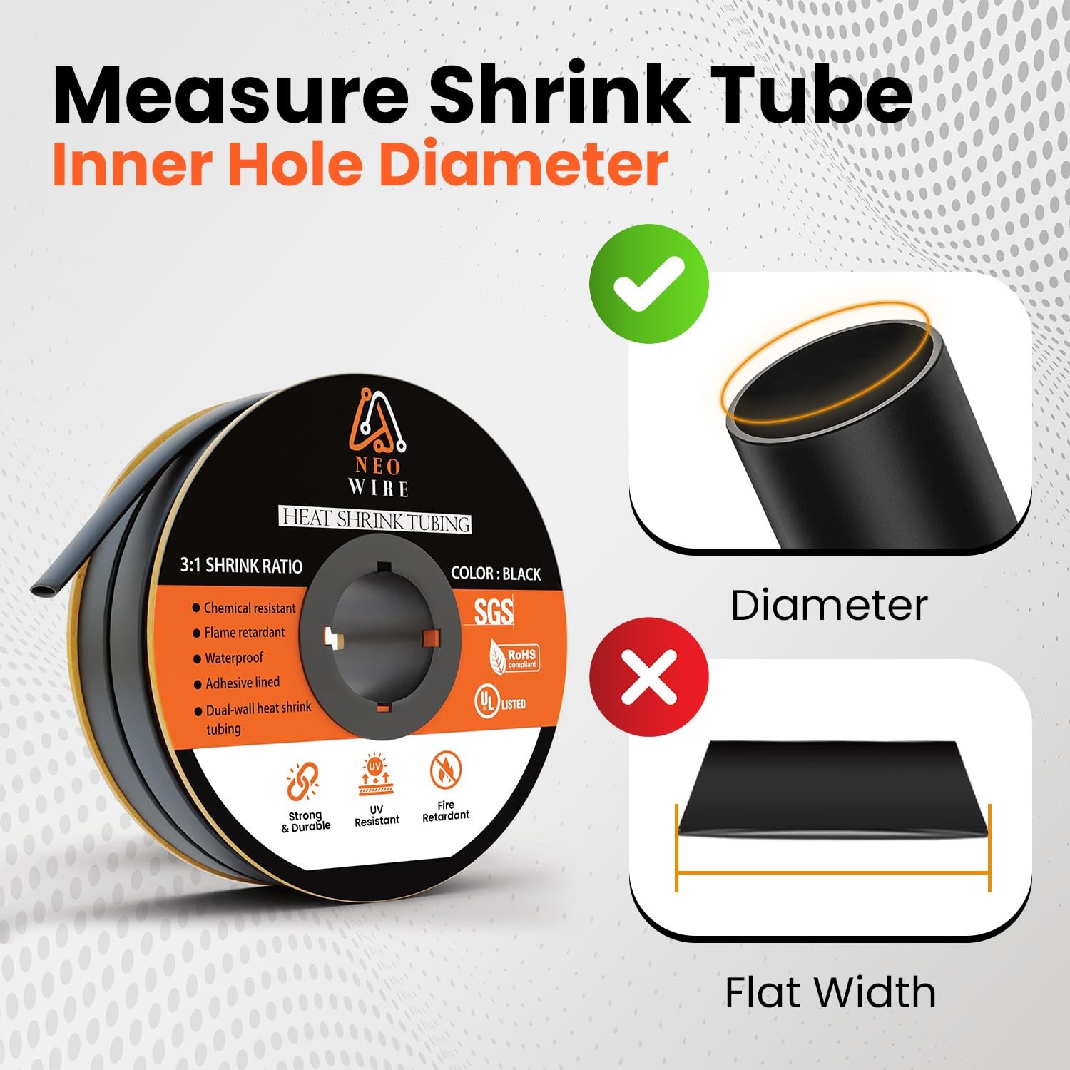 Heat Shrink Tubing 1/4″ (6.4mm) Dual Wall Adhesive Lined 59 Feet – Waterproof