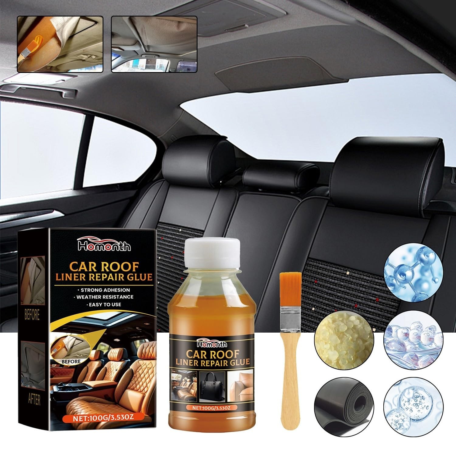2X Car Headliner Repair Glue Upholstery Adhesive for Automotive Interior 200ML